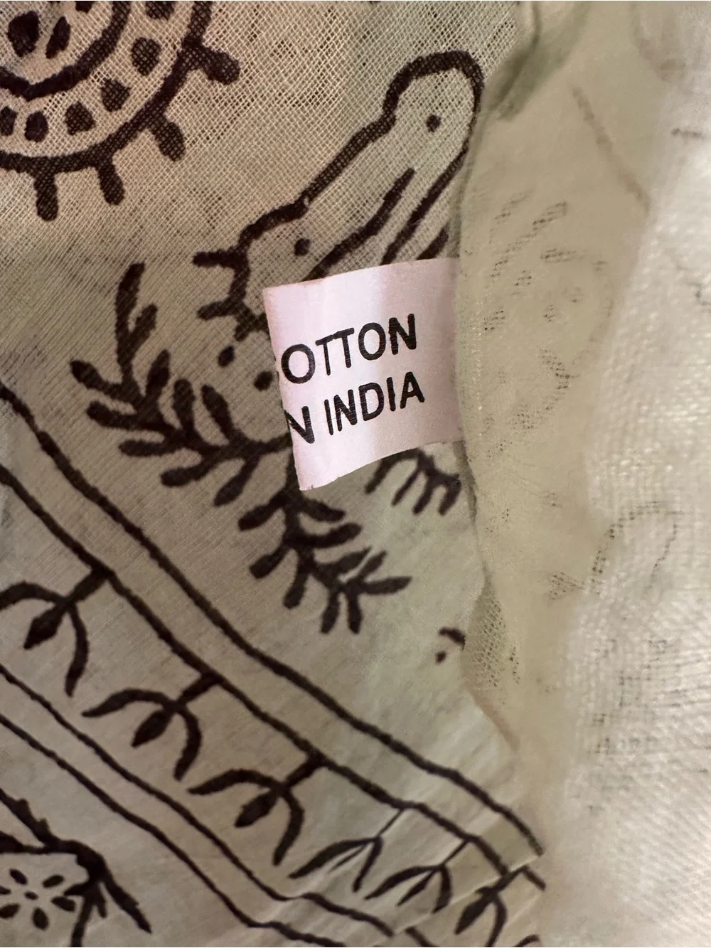 Cotton Meditation Yoga Prayer Shawl with Om Mantra Print in Kiwi Green